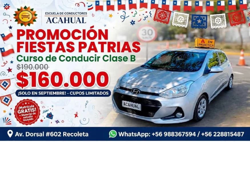 Imagen del curso Curso de Conducir Clase B desde Cero Oferta $160.000
